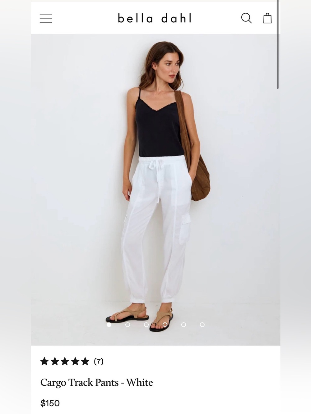 Bella Dahl Linen blend White Cargo Jogger Pants XS- never worn!